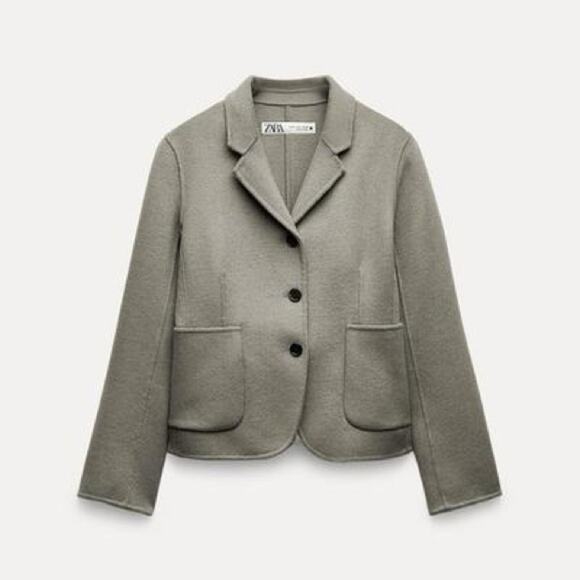 ZARA BLOGGER FAVORITE DOUBLE FACED FITTED BLAZER - Picture 4 of 9